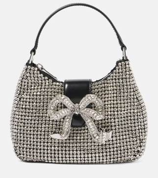 The Bow embellished leather-trimmed tote bag