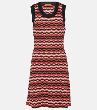 Zig Zag cotton-blend mini dress