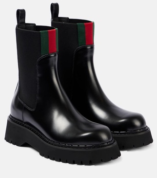 Web Stripe leather Chelsea boots