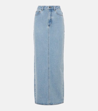 Denim maxi skirt