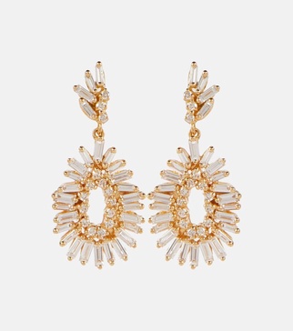 18kt gold earrings with diamonds