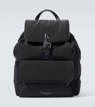 Crossroad leather-trimmed backpack