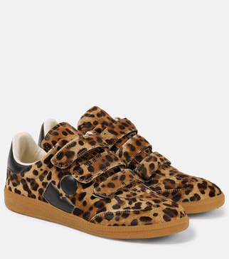 Beth leopard-print calf hair sneakers