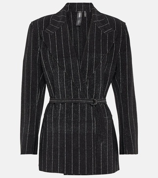 Pinstripe jersey blazer