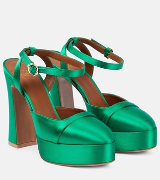 Mora satin platform pumps