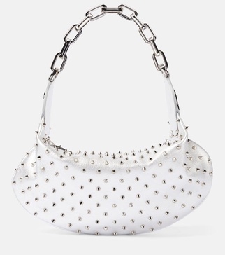 Le 54 spiked metallic leather shoulder bag