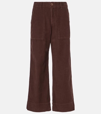 Vera cropped corduroy wide-leg pants