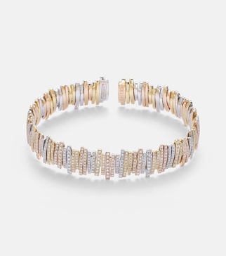 18kt yellow, rose, and white gold bracelet with diamonds