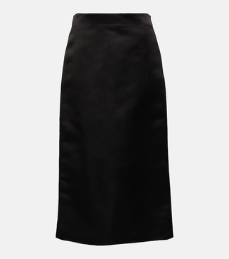 Marinella silk midi skirt