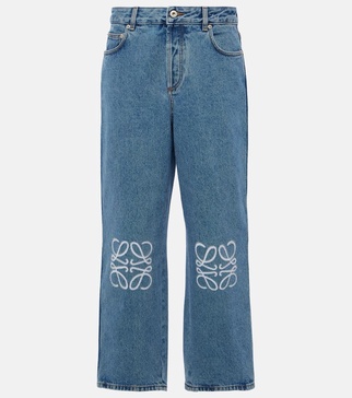 Anagram mid-rise cropped straight jeans