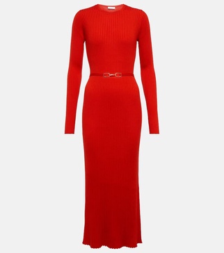 Luisa wool and silk midi dress