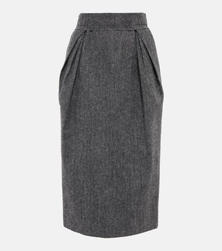 Wool midi skirt