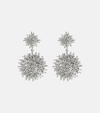 Fireworks 18kt white gold drop earrings with diamonds