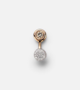 Sabbia 18kt rose gold single earring with diamonds