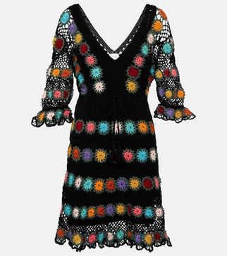 Bouquet crochet cotton minidress