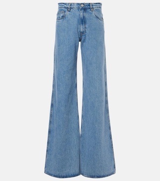 Mid-rise wide-leg jeans