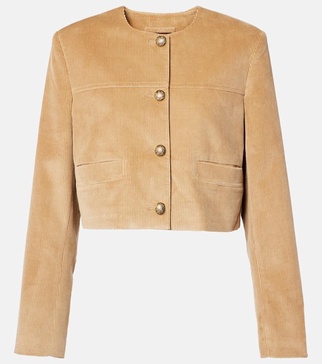 Pia cropped cotton corduroy jacket