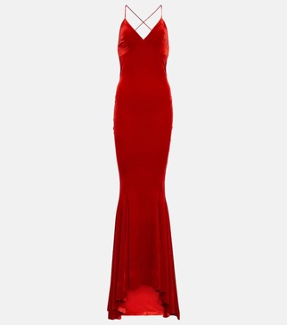 Fishtail velvet gown