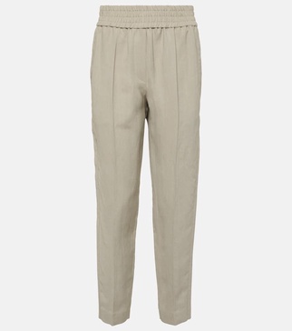 Twill tapered pants