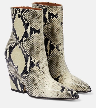 Jane snake-print leather ankle boots