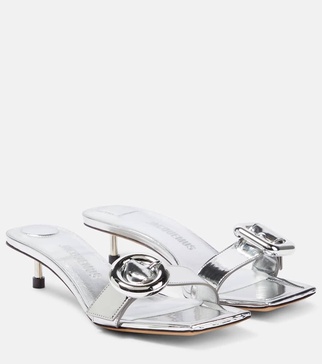 Les Sandales Regalo Basses metallic leather sandals