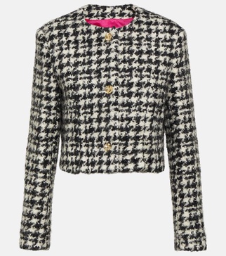 Houndstooth cropped jacket