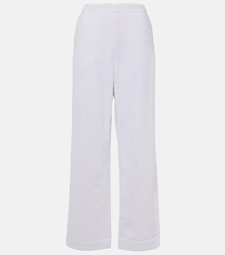 Low-rise cotton terry straight pants