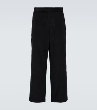 Mid-rise corduroy straight pants