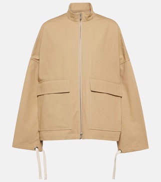 Boxy cotton gabardine jacket