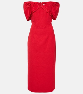 Chiara off-shoulder crêpe midi dress