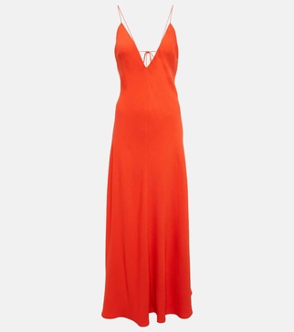 V-neck crêpe gown