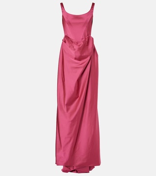 Crepe satin corset gown