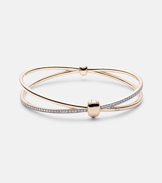 Pomellato Together 18kt rose gold bangle with white diamonds