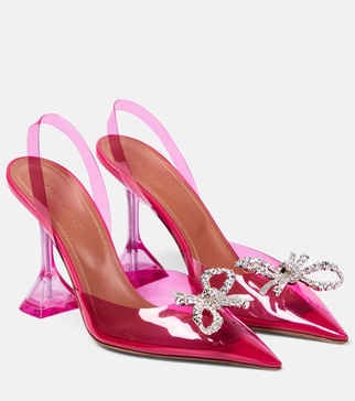 Rosie embellished PVC slingback pumps