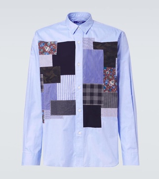 Patchwork cotton Oxford shirt