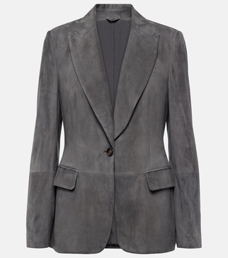 Single-breasted suede blazer