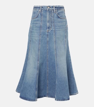 Gaucho Vintage denim maxi skirt