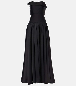 Strapless silk-blend taffeta gown 