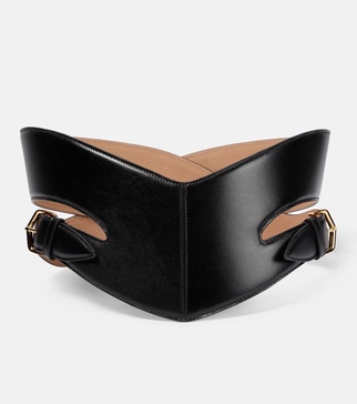 Cut-out leather belt