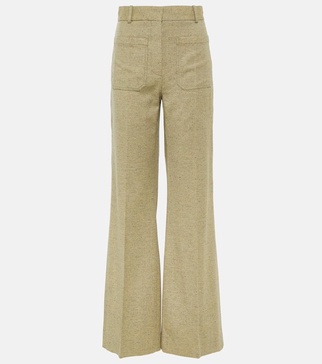 High-rise wool-blend flared pants