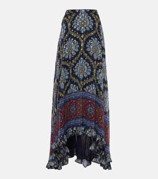 Paisley silk jacquard maxi skirt