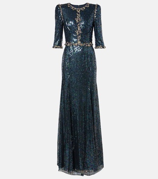 Pretty Thing embellished sequined gown