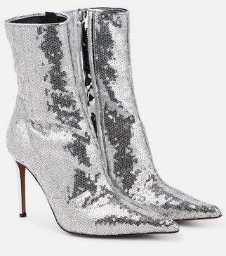 Sequined ankle boots