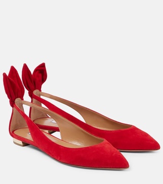 Bow Tie suede ballet flats