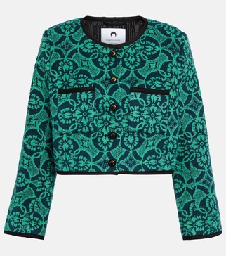 Jacquard cropped cotton jacket