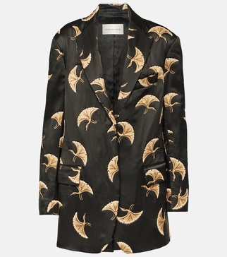 Printed satin blazer