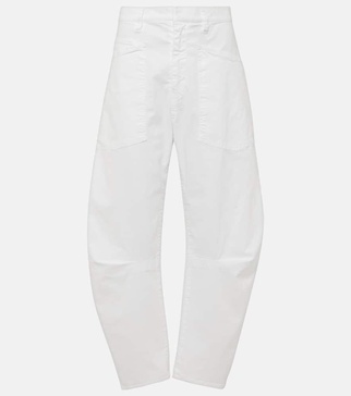 Shon cotton twill barrel-leg pants