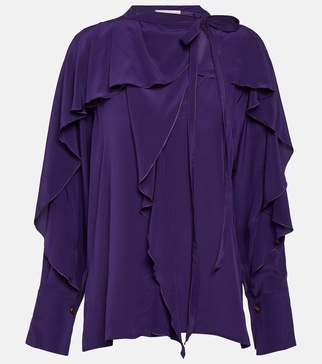 Ruffled silk blouse