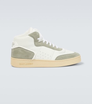 SL/80 high-top leather and suede sneakers