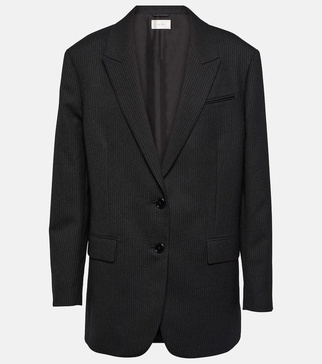 Pinstripe single-breasted virgin wool blazer 